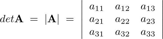 行列式Ａの表記の仕方