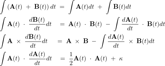 ベクトルの不定積分公式