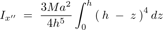 円錐面内における円盤のｚ軸の重心を通る法線面内における慣性モーメント計算過程