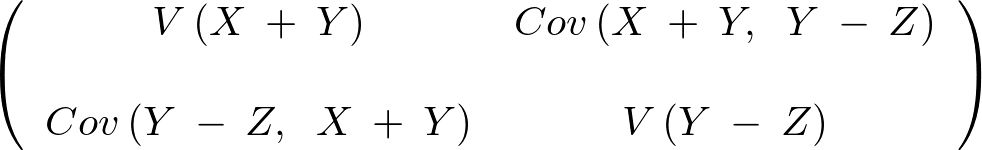 ２変量正規分布における分散共分散行列