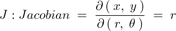 平面極座標におけるヤコビアン計算