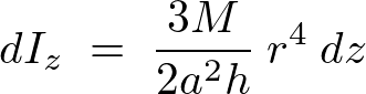 微小体積要素dIzに関する回転半径ｒの距離変数変換