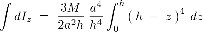 円錐のｚ軸周りの慣性モーメント計算過程