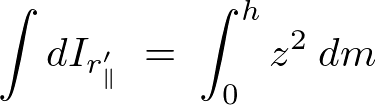 平行軸の定理における積分実行前第2項の積分計算過程