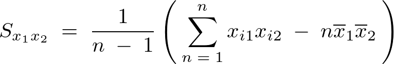 不偏分散式Sx1x2の式変形結果