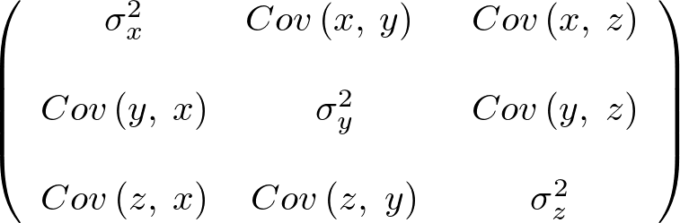 ３変量の分散共分散行列